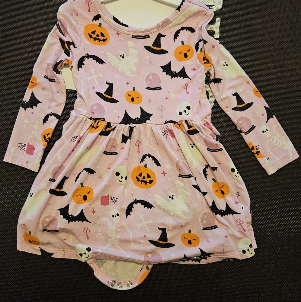 Little Sleepies, 12-18 mo, Glowing Ghouls Twirl Dress with Bodysuit, Pink
